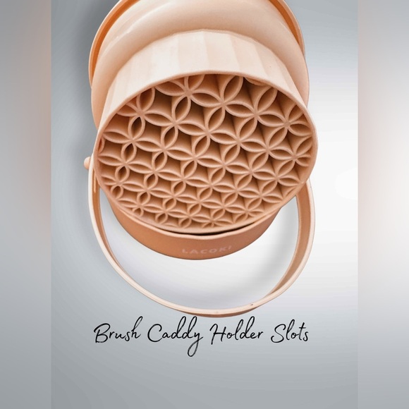 NEW 3 in 1 Silicone Makeup Brush Cleaner Organizer Bowl With Mat Color: Lt Pink - Picture 4 of 6